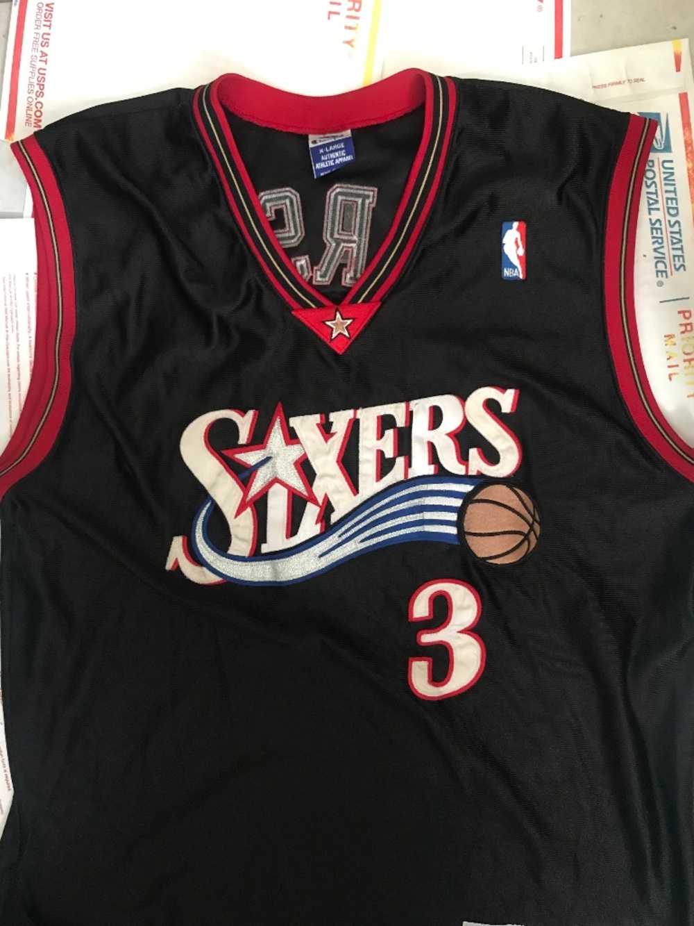 Men’s Vintage Champion Authentic Sewn Philadelphia 76ers Allen Iverson Jersey